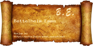 Bettelheim Emma névjegykártya